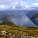 <desc>This is captured from the Storehaugen while hiking upstairs. At the left you can see some small houses of Kaupanger</desc>