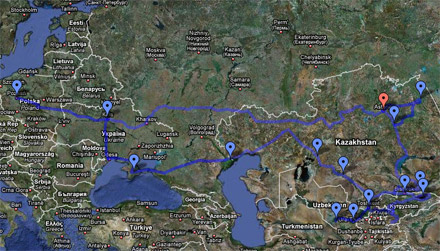 Mapa trasy: Kirgiz nie schodzi z konia